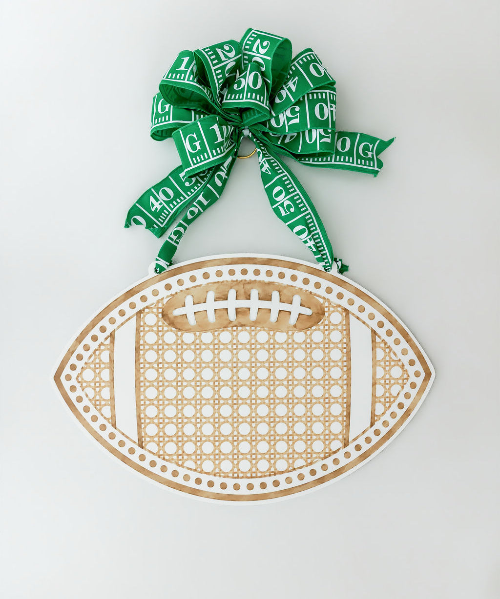 Justin Rattan Football with Dots Door Hanger - Multiple Colorways