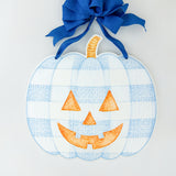 Thackery Pastel Gingham Jack-o’-Lantern Door Hanger