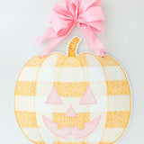Thackery Pastel Gingham Jack-o’-Lantern Door Hanger