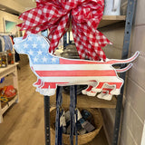 Seaside Bud Patriotic Door Hanger