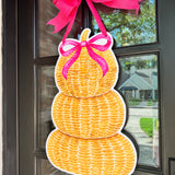 Sloane Wicker Pumpkin Stack Door Hanger