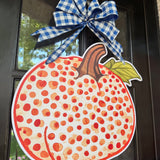 Orange Spotted Pumpkin Door Hanger