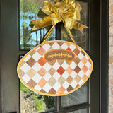 Checkered Football Door Hanger