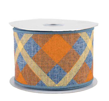 Denim Orange and Mustard Printed Plaid.jpg