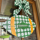 Lattice Plaid Football Door Hanger - Multiple Colors