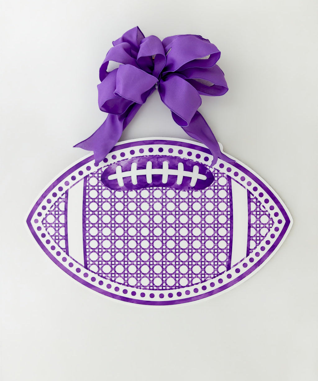 Justin Rattan Football with Dots Door Hanger - Multiple Colorways