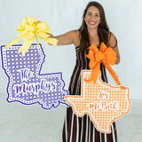 Rattan Cane Purple Louisiana with Dots Door Hanger