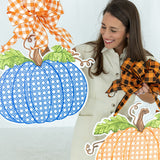 Etta Orange Rattan Cane Pumpkin Door Hanger