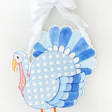Paul Rattan Cane Blue Turkey Door Hanger