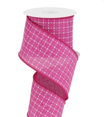 Hot Pink with White Embroidered Squares.JPG