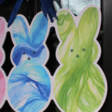 Marbled Peep Trio Door Hanger - Pink, Blue and Green