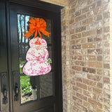Pink Chinoiserie Pumpkin Tower Door Hanger