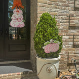 Pink Chinoiserie Pumpkin Tower Door Hanger