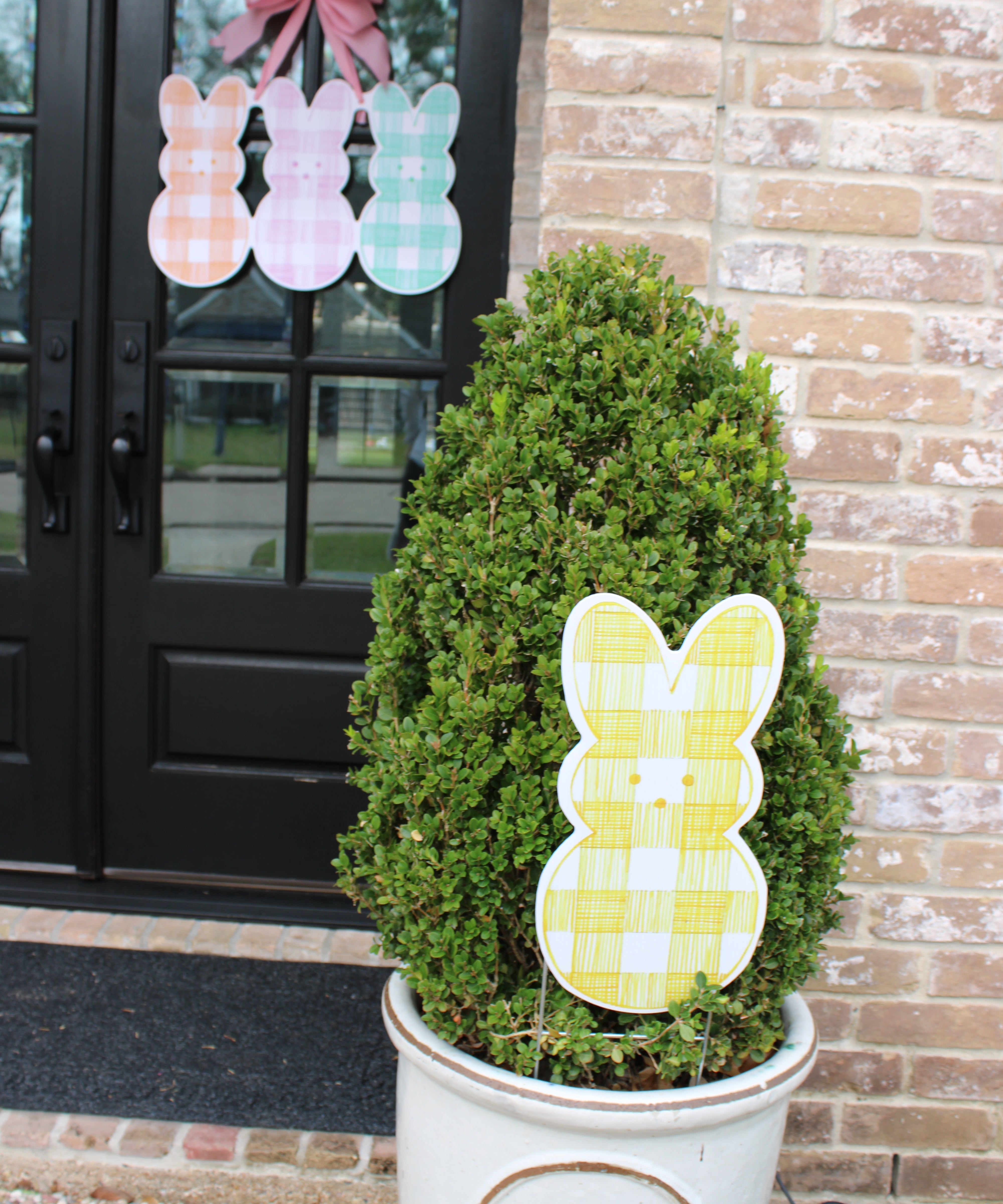 Gingham Peep Pot Stake