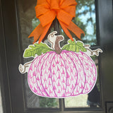 Ellie Pink Herend Pumpkin Door Hanger