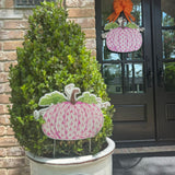 Ellie Pink Herend Pumpkin Door Hanger