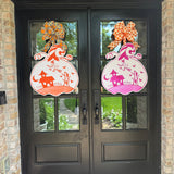 Sabrina Orange Halloween Pumpkin Door Hanger