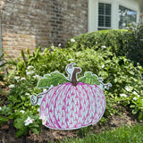 Pink Herend Pumpkin Large Yard Stake