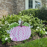 Pink Herend Pumpkin Large Yard Stake