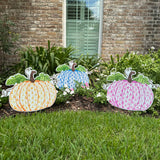 Pink Herend Pumpkin Large Yard Stake