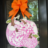 Four Pink Pumpkins Door Hanger