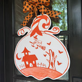 Sabrina Orange Halloween Pumpkin Door Hanger