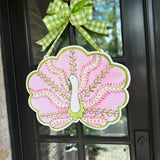 Autumn the Pink and Green Pattern Turkey Door Hanger