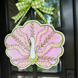 Autumn the Pink and Green Pattern Turkey Door Hanger