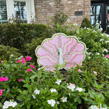 Autumn the Pink and Green Pattern Turkey Yard Stake
