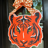 Orange and Navy Tiger Door Hanger - Saturday Silks x HTH