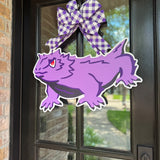 Purple Horned Frog Door Hanger - Saturday Silks x HTH