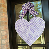 Violet Purple Heart Door Hanger