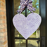 Violet Purple Heart Door Hanger