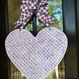 Violet Purple Heart Door Hanger