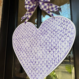 Violet Purple Heart Door Hanger