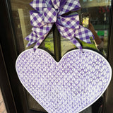 Violet Purple Heart Door Hanger