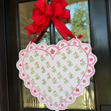 Valentina Block Print Heart Door Hanger