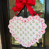 Valentina Block Print Heart Door Hanger