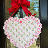 Valentina Block Print Heart Door Hanger