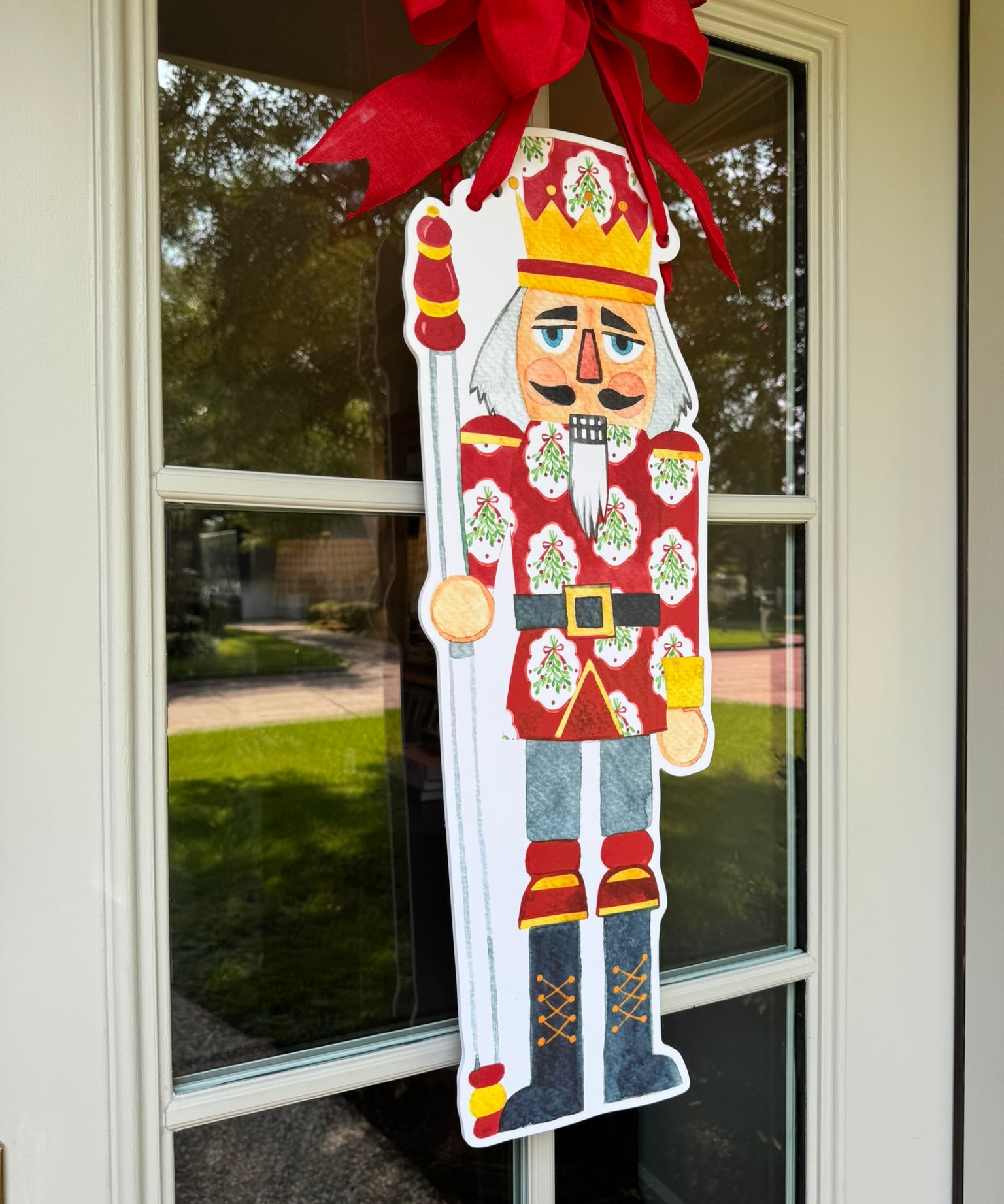 Preppy Block Print Nutcracker Door Hanger - HTH x Preppy Goods