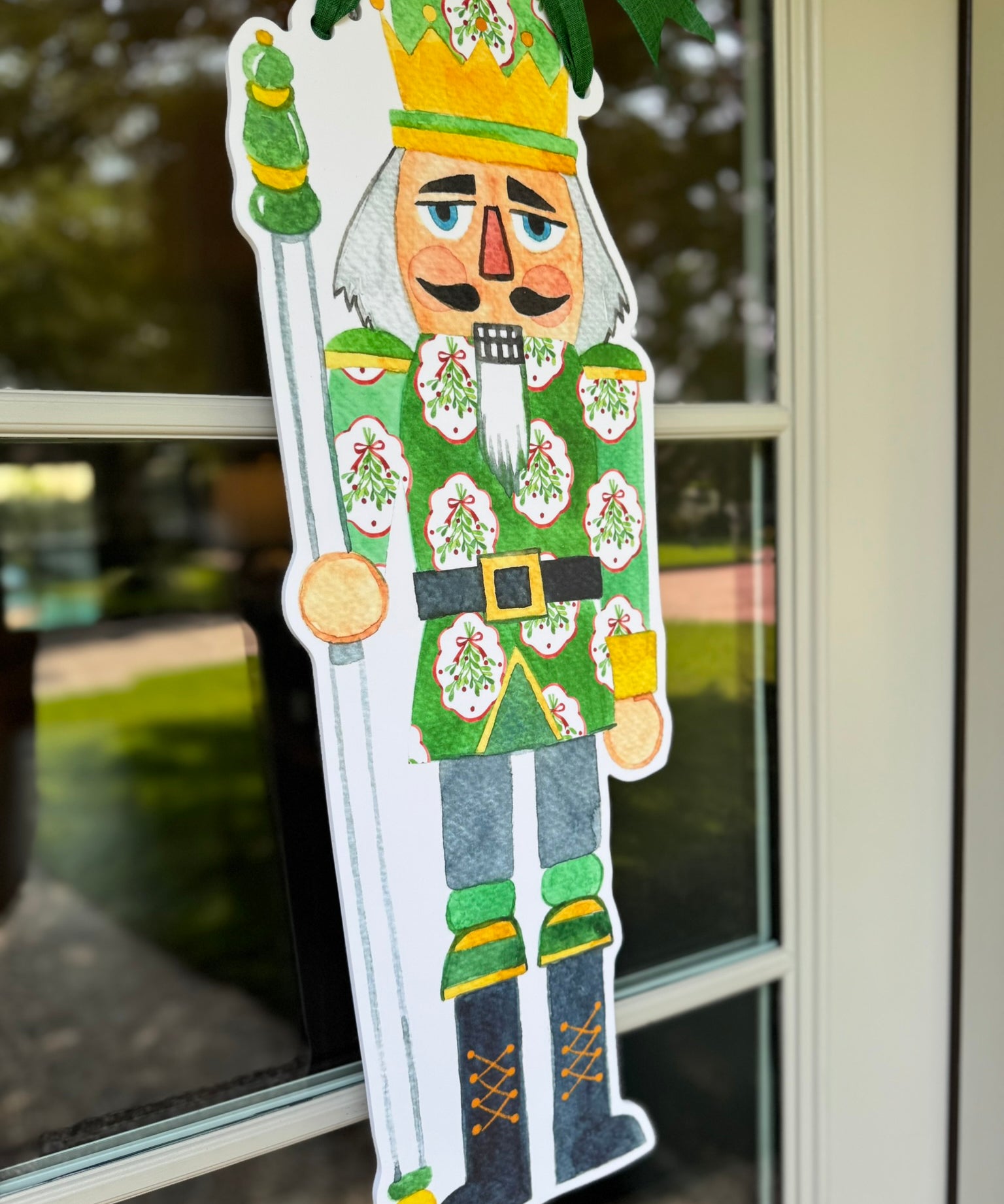 Preppy Block Print Nutcracker Door Hanger - HTH x Preppy Goods
