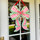 Gingham All the Way Bow Door Hanger