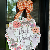 Trick or Treat Halloween Wreath Door Hanger - Be Sweet Ink x HTH