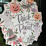 Trick or Treat Halloween Wreath Door Hanger - Be Sweet Ink x HTH