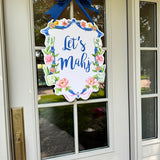 Let’s Mahj! Floral Mahjong Door Hanger