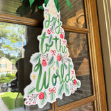 Joy to the World Christmas Tree Door Hanger