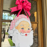 Jolly Rattan Cane Santa Door Hanger