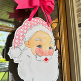 Jolly Rattan Cane Santa Door Hanger