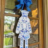Beau the Blue & White Nutcracker Door Hanger