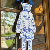 Beau the Blue & White Nutcracker Door Hanger